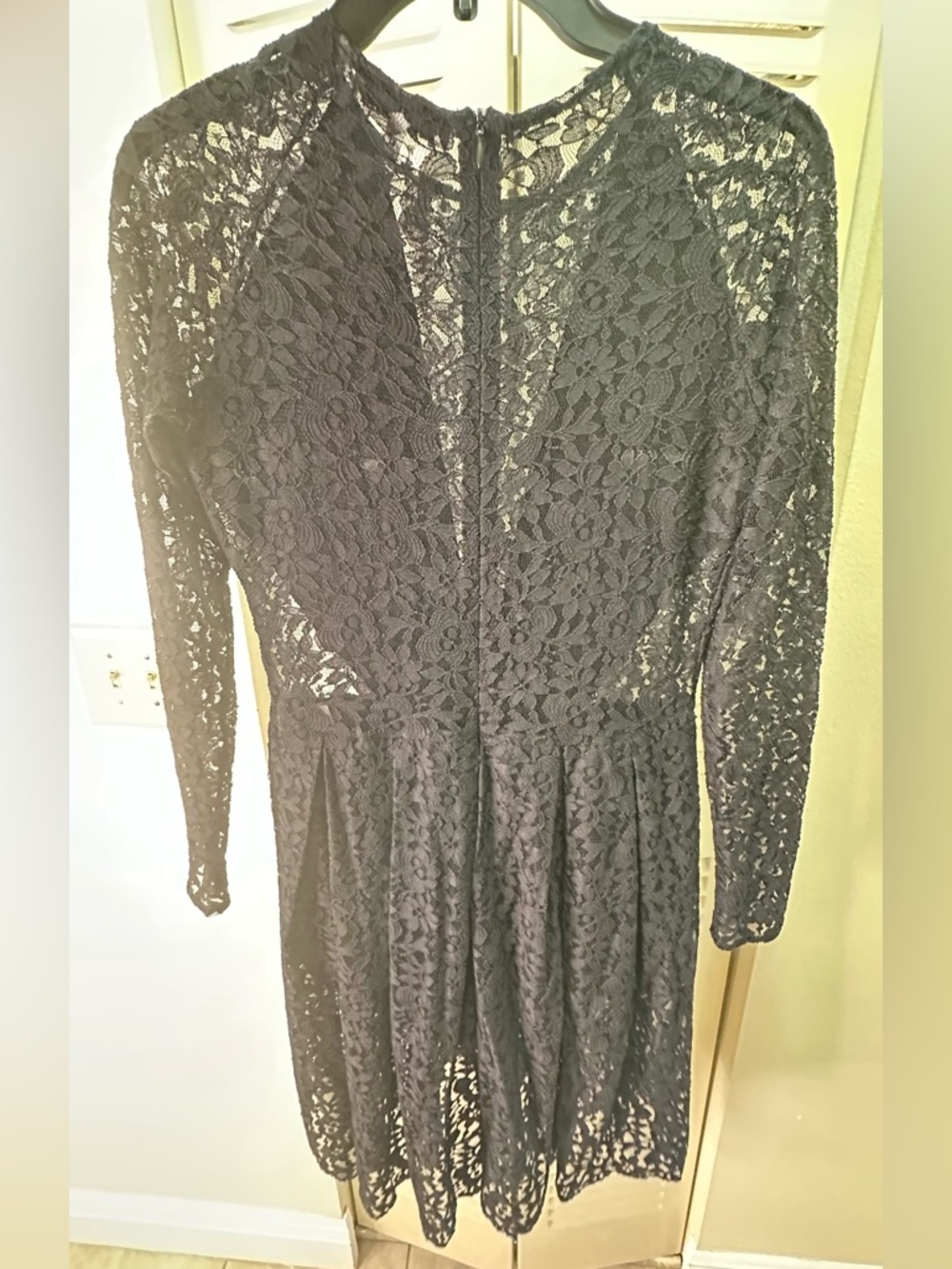 Black Lace Long-Sleeve Dress